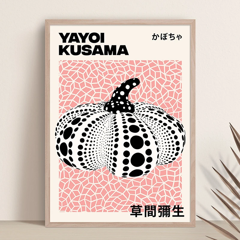 Affiche D'art Yayoi Kusama - Impression Sur Toile 70x140 Cm - Décoration Murale Moderne Pour Salon