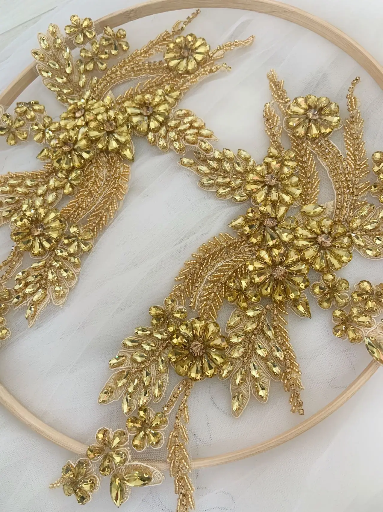 

Роскошный дизайнерский 3D лиф с оранжевыми цветами и кристаллами, 1 пара, фиолетовый французский лиф для бального платья, декор для свадебного платья