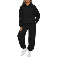 Winter Luxury Oversized Sweatsuit Sweatpants Custom Logo Tracksuit Hoodie and Jogger Set 2