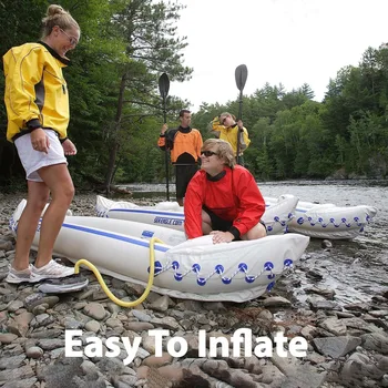 SE370 Inflatable Sports Kayak -1-3 Person-Portable Stowable & Lightweight-with Seat(s), Paddle(s), Electric Pump and Bag 6