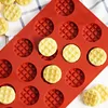 DIY Cute Round Waffle Making Mold Practical Chocolate Making Tool Aroma Candle Silicone Mold Food Grade Silicone Baking Supplies