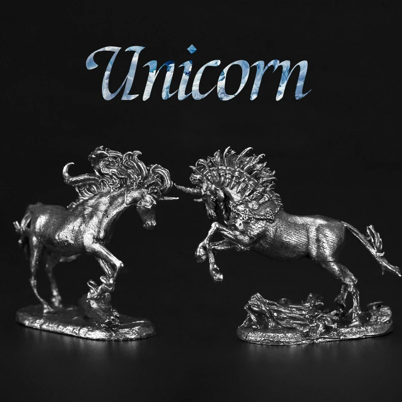 Ottone Bianco Antico Male Dark Unicorn Lord Soldiers Desktop Miniature Figurine Boy Gifts Mobile Game Garage Kit