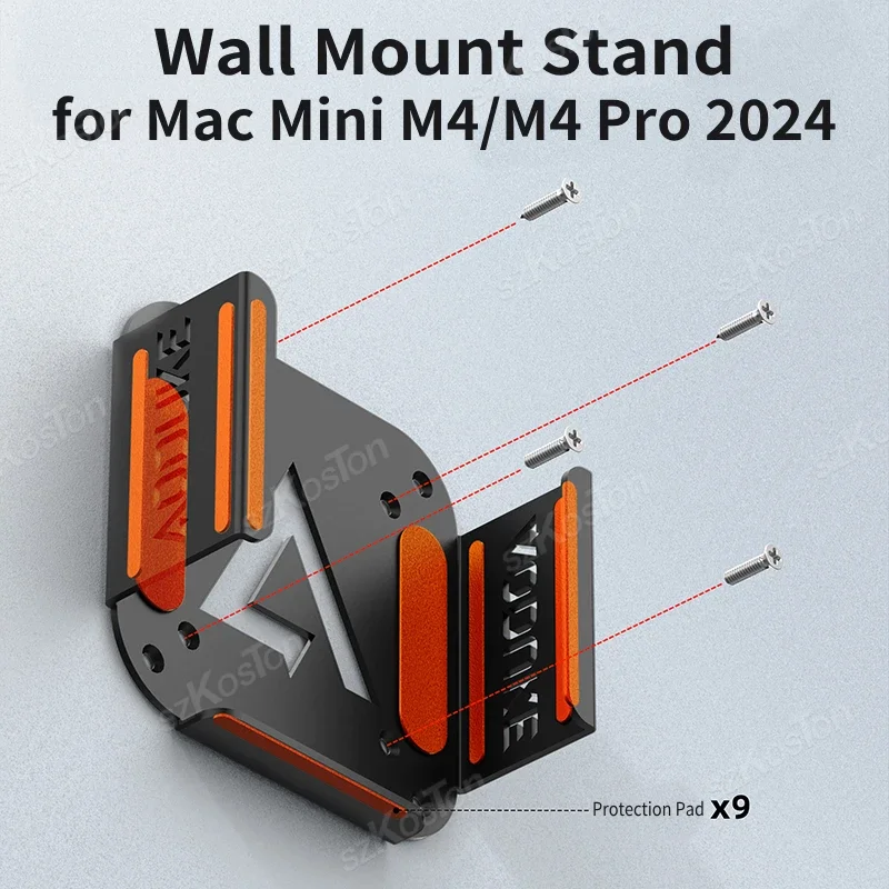 Mac Mini M4 데스크탑 컴퓨터 용 책상 스탠드 아래 Mac Mini M4 Pro PC 액세서리 용 VESA 모니터 뒤의 금속 마운트 홀더