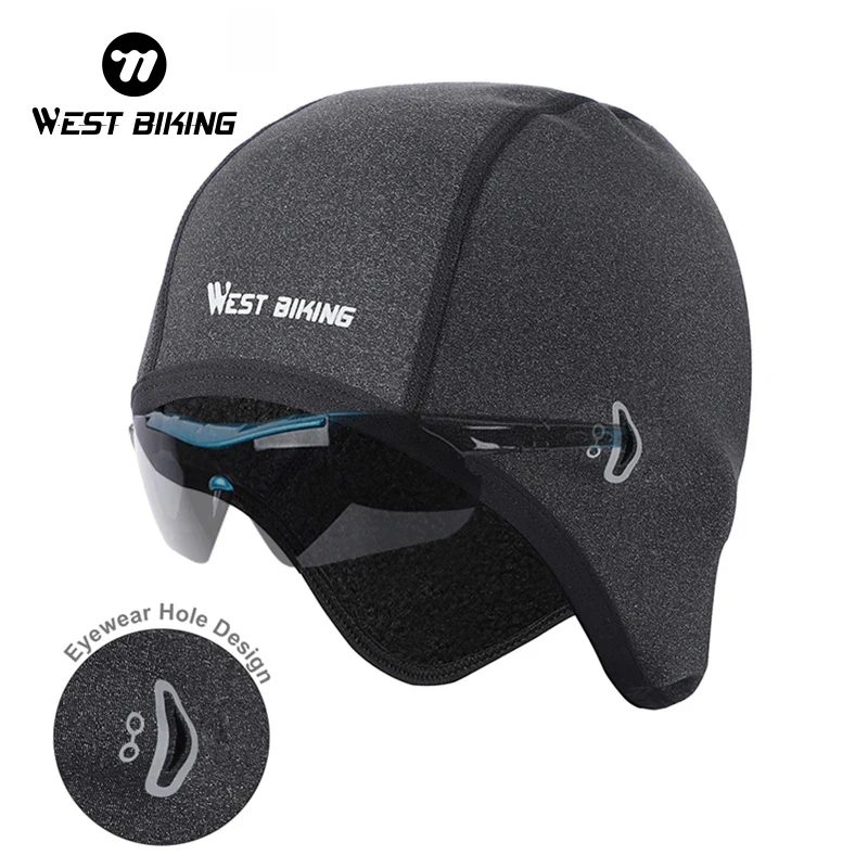 WEST BIKING Cycling Cap Winter Man Woman Sport Windproof Thermal Bicycle Fleece Cap Running Skiing Head Hat Bike Caps