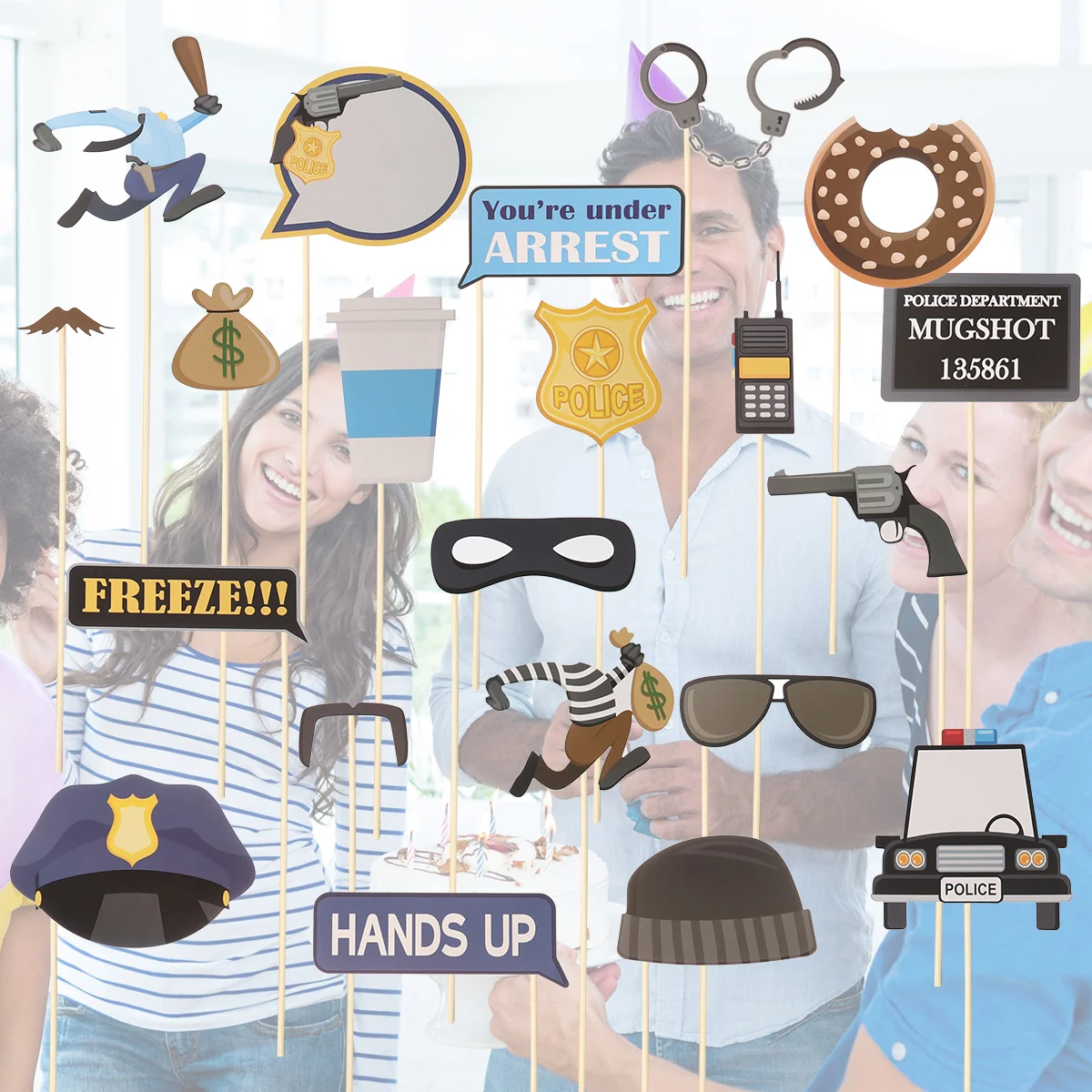 

Party Camera Props Creative Photo Prop Photo Supplies Kids Birthday Party Decorations Thief Role Play Photo Props