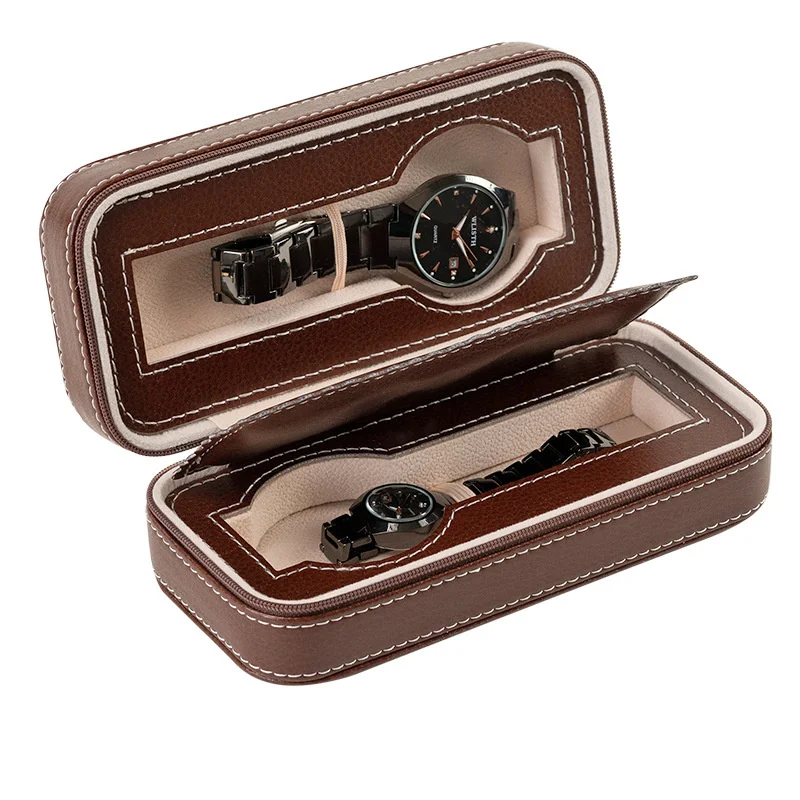 Custodia Per Orologio Da Viaggio - In Flanella, Con Bottone A Pressione, Verde Scuro, Per Uomo E Donna - Foto 9