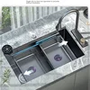 Stainless Steel Kitchen Sink With Faucet Large Single Slot Multifunctional Household Dishwashing Undermount Basin 4