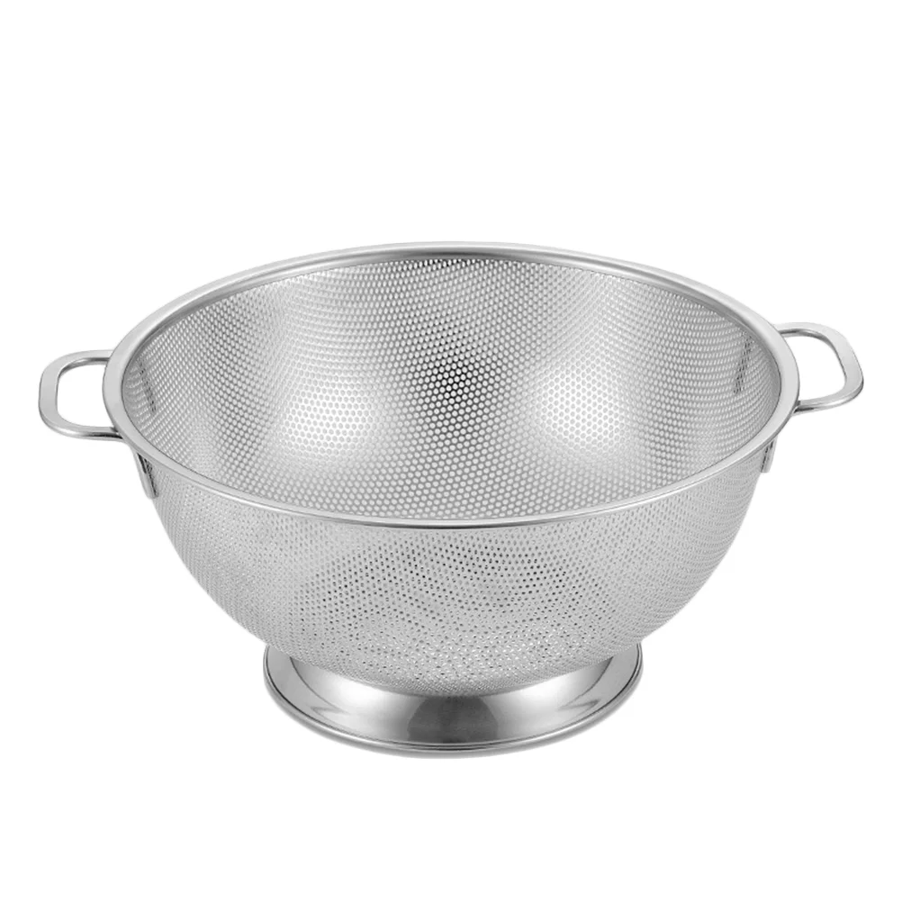 

Strainer Colander Stainless Steel Colander Professional Strainer with Heavy Duty Handles Durable Useful Strainer Colander for