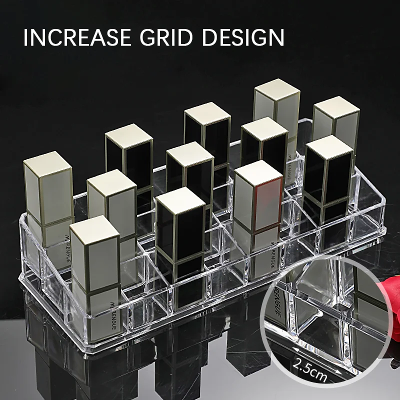 9/24/36/40 Grids Makeup Organizer Transparent Cosmetic Box Desk Make Up Brush Lipstick Holder Home Bathroom Storage Accessories 3
