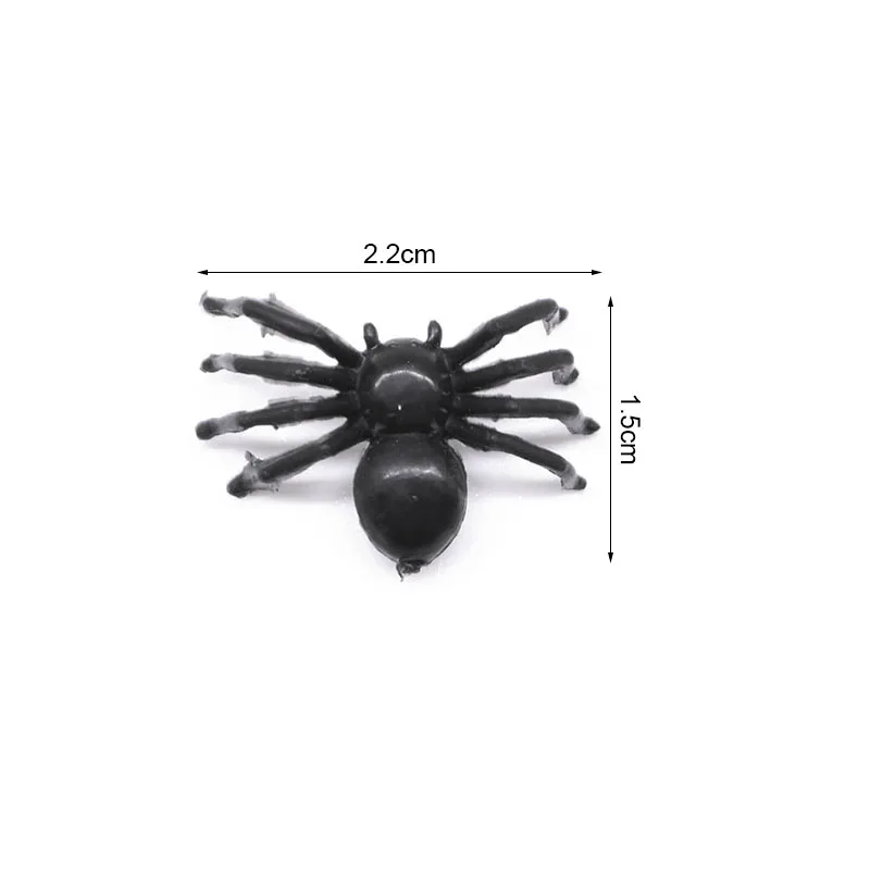 50/100pcs Halloween Black Spiders Small Luminous Plastic Spider Halloween Party Home Decoration Tricky Prank Toy Haunted House
