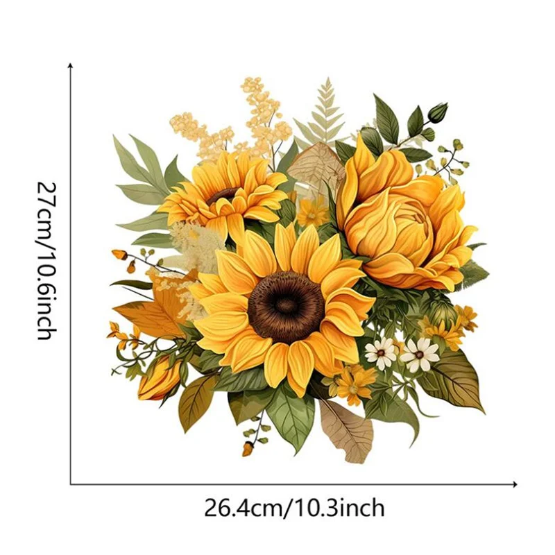 Description Picture 3 of item1PCS Colored Yellow Sunflowers Wall Stickers For Bedrooms Living Rooms Cabinets Mirrors Decorations Wholesale Self-Adhesive