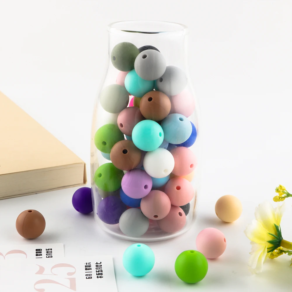 Round Silicone Beads 50Pcs 9/12/15mm Bulk Silicone Spacer Bead For Making Bracelets DIY Bracelets Necklaces Jewelry Accessories