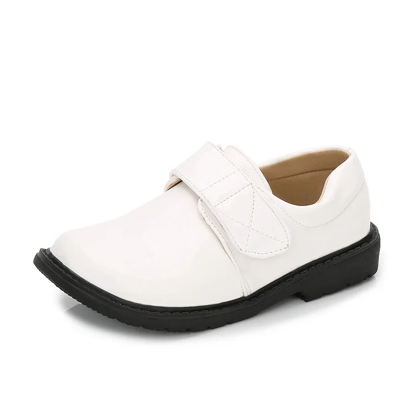 Little Boys Casual Leather Shoes Children's Fashion Velcro Shoes Boys Performance Children Western Style Dress Footwear 2