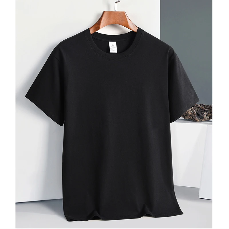 Camisetas Casuales De Gran Tamaño Con Hombros Caídos Para Hombre, Estilo Vintage, Holgadas, Color Liso, Negro 3, Mediana