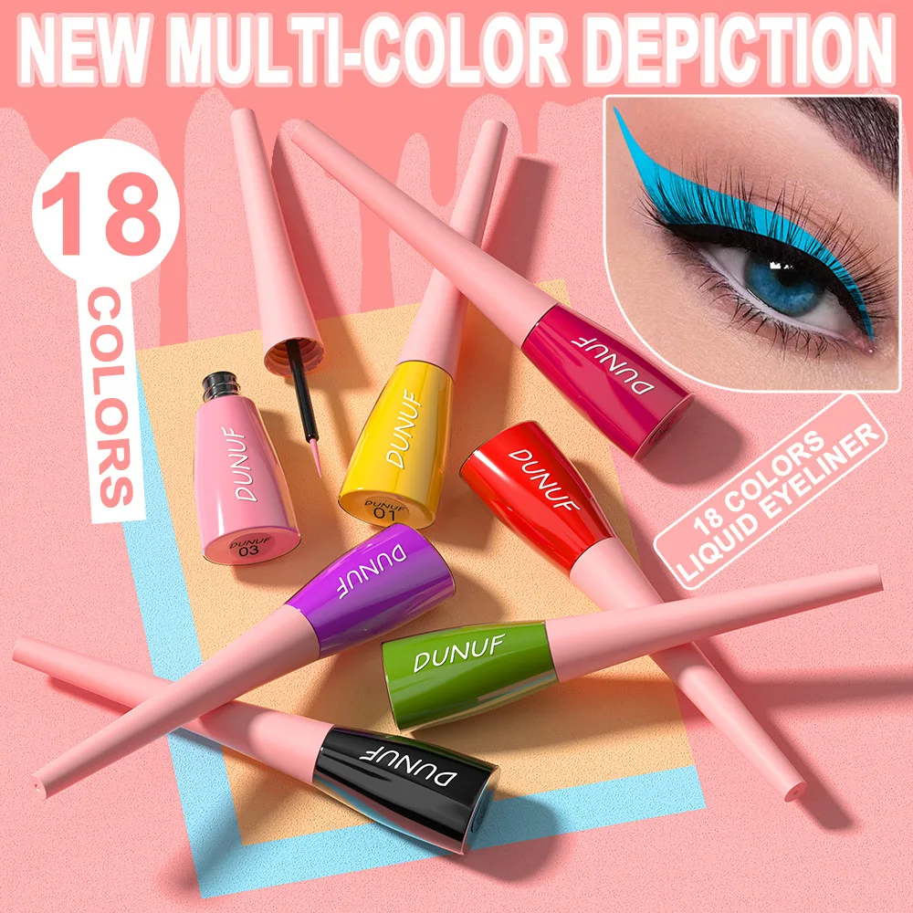 7ML Colourful Liquid Eyeliner Waterproof Lasting Matte Eyeliner Quick Drying Eyes Makeup Tools Black Pink Eyeliner beauty Cosmet 4