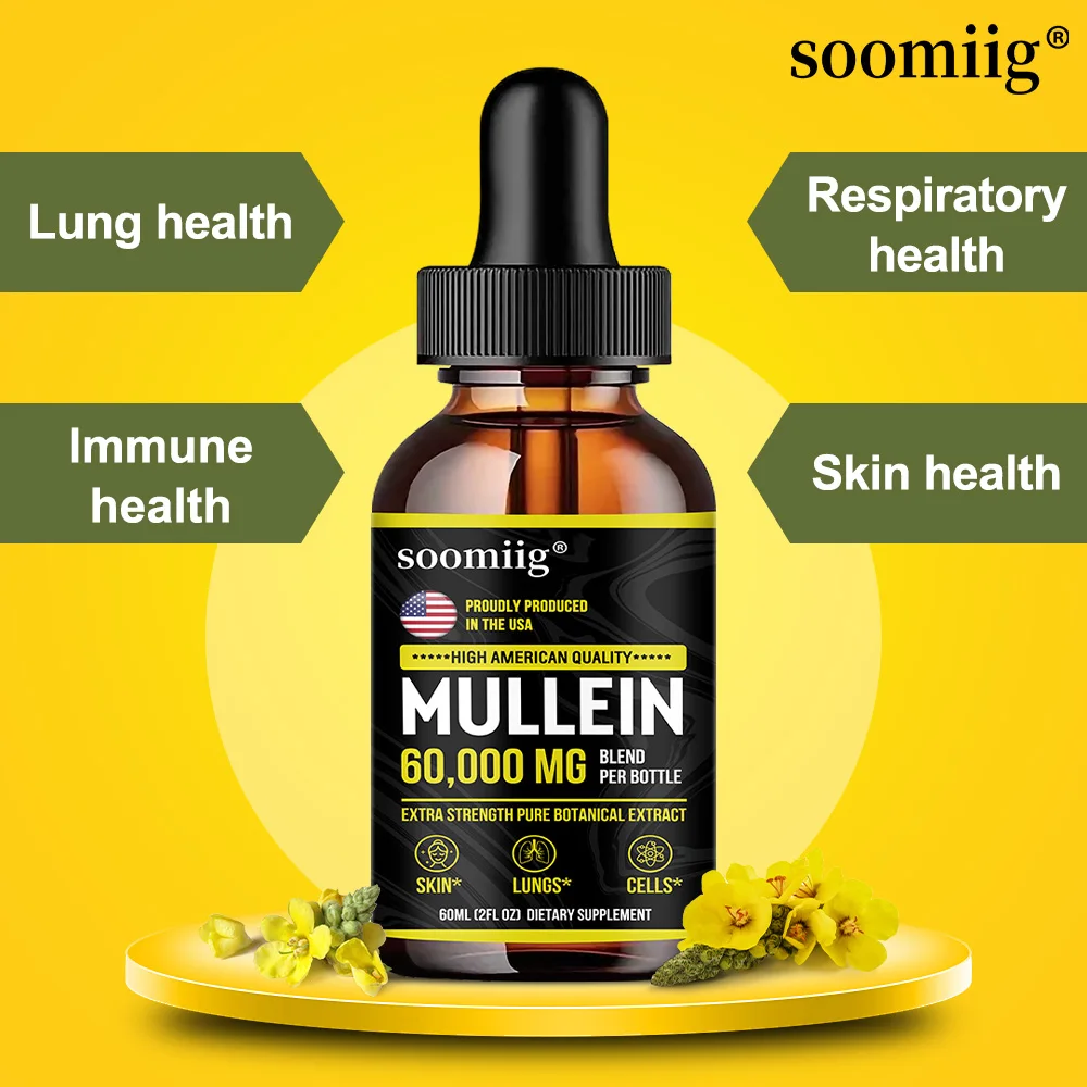 Mullein Leaf Drops - Powerful Mullein for Immune Support,Detox & Respiratory Support,Organic Cleanse Supplement