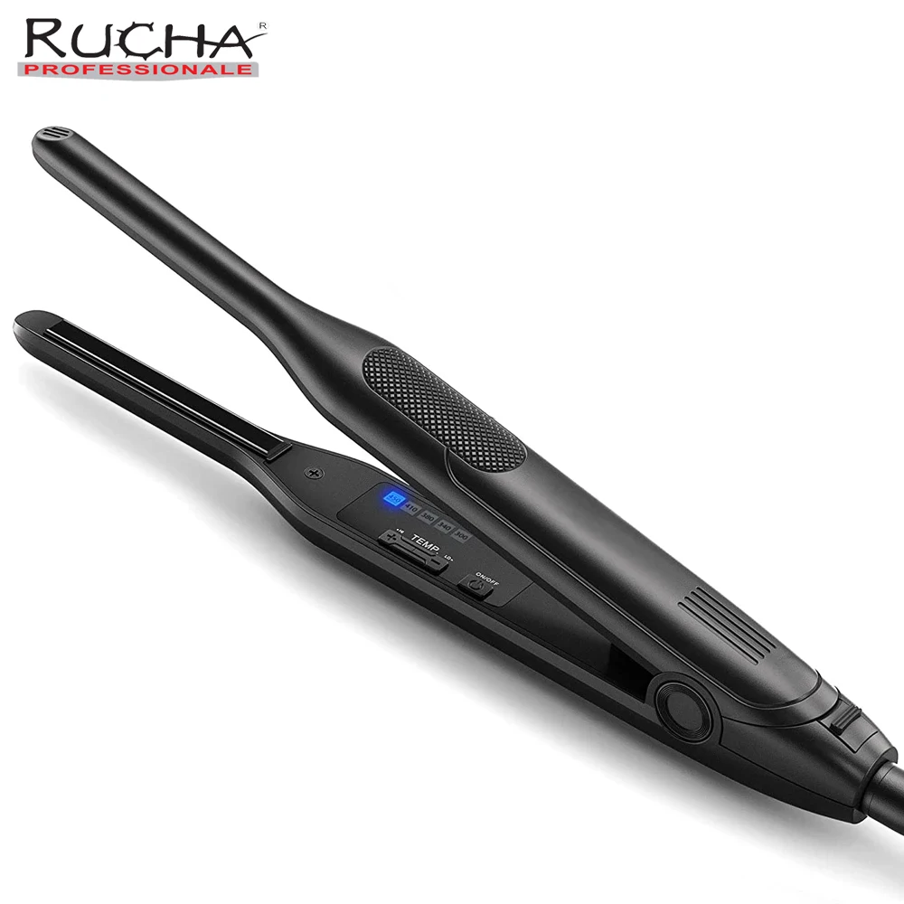 Small Hair Curler For Short Hair Thin Plate Pencil Flat Iron 450&deg;F Professional Salon Curling Iron Dual Voltage Portable