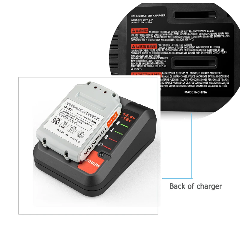 블랙 앤 데커 포터 케이블 리튬 배터리 충전기, 2A 10.8-20V LBX20 LBXR20 LBX4020 PCC680L PCC681L