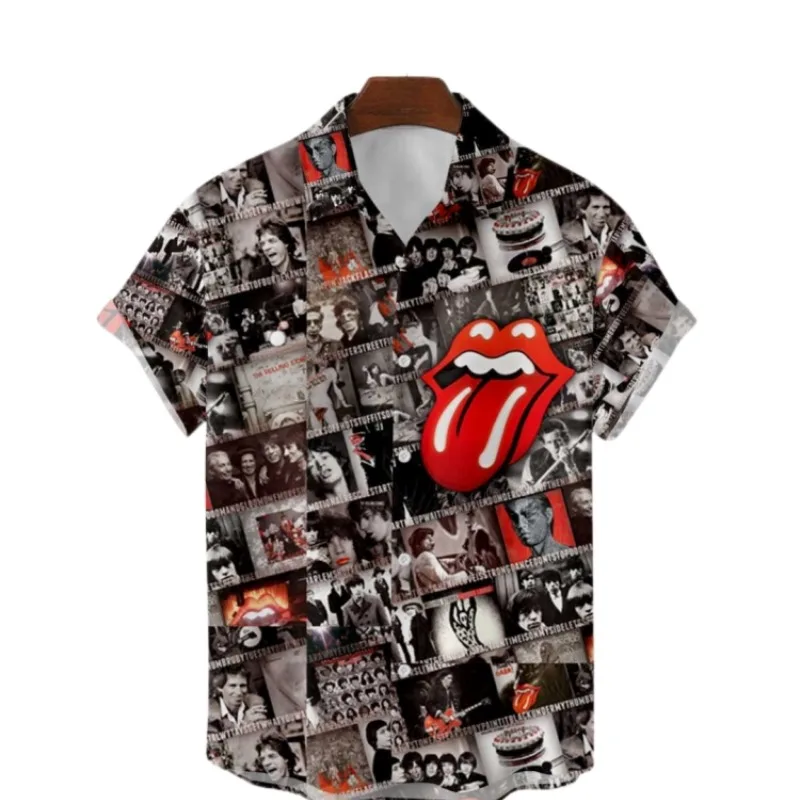 

Hawaiian men's large shirt short sleeved top, 3D printing, anime flower pattern, 2023 men's casual fashion
