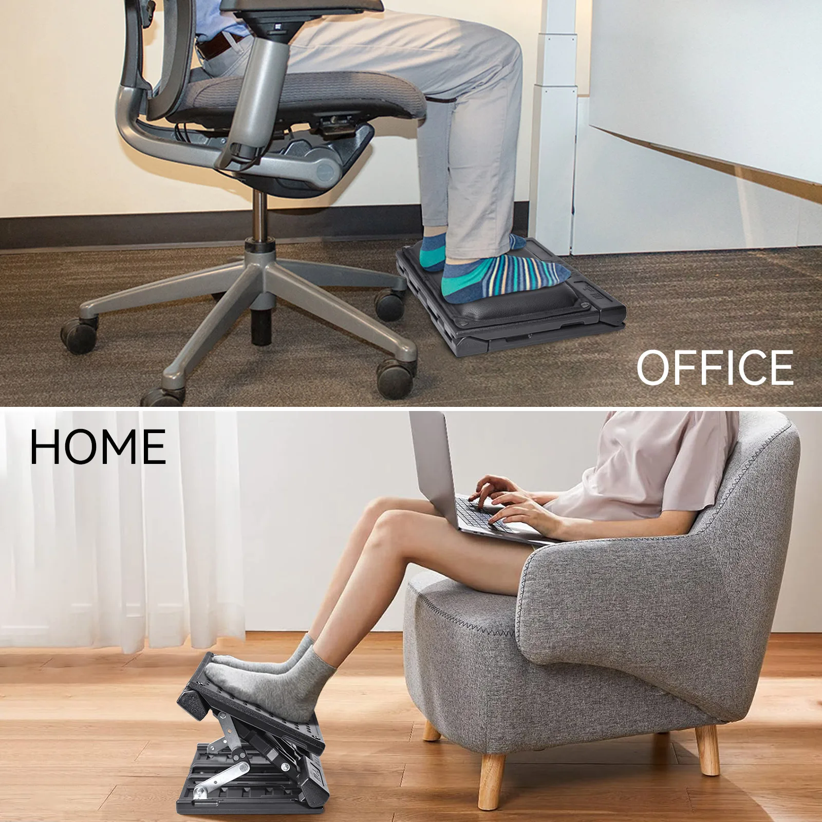 Scalebeard Foot Rest Strong Load-bearing Ergonomic Foldable Footrest Home Office Gaming Universal Non-slip Adjustable Footstool adjustable footrest