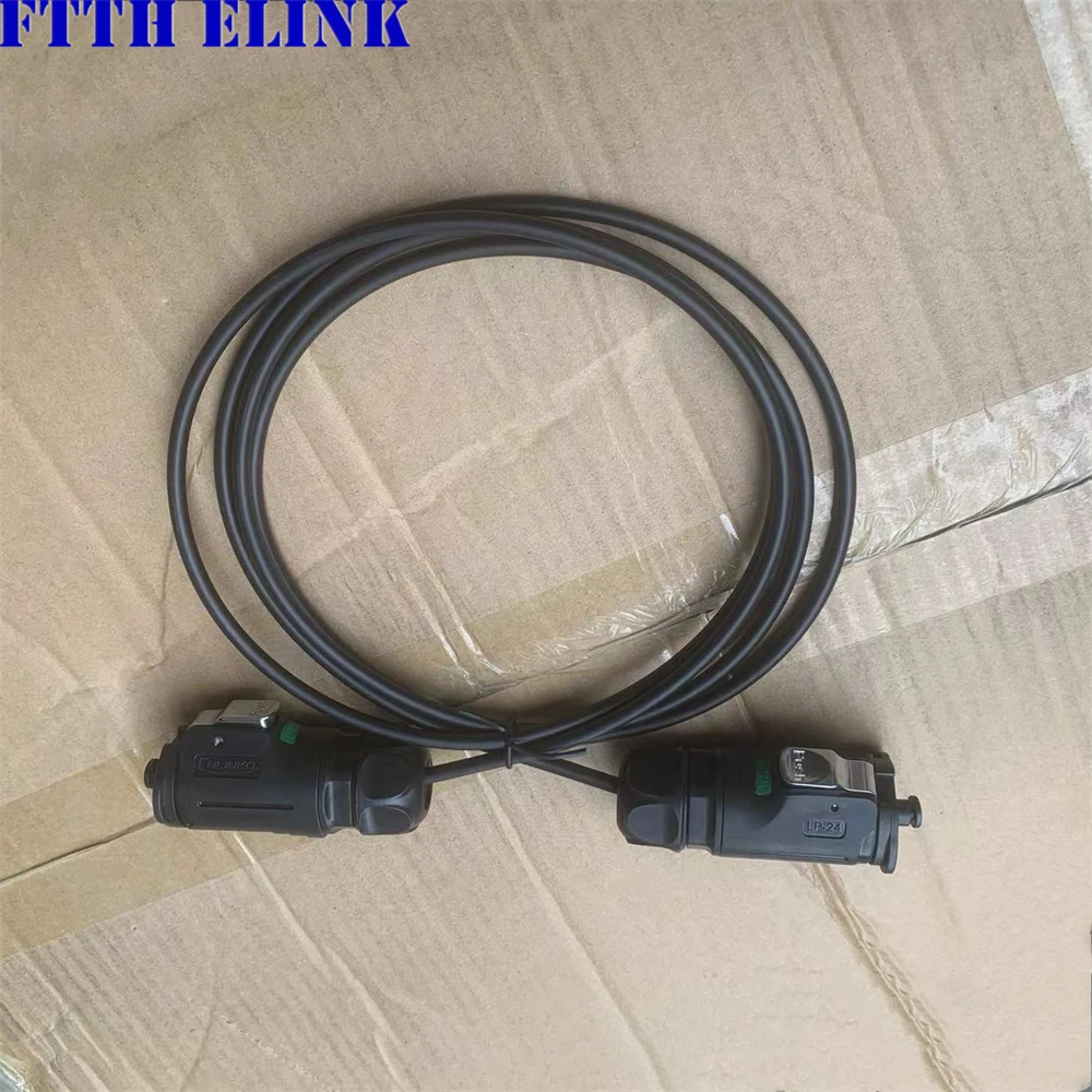 CNLINKO LP24 방수 커넥터가 있는 1-50M 2C LC-LC 아머드 패치 코드, 5mm TPU SM 광섬유 점퍼 LCAPC 2코어 20m/30m LP-24