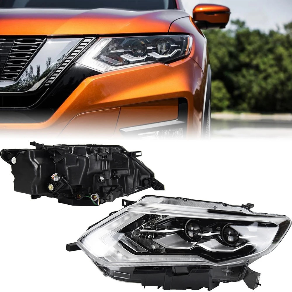 

Автомобиль для Nissan X-Trail 2017-2023 фары DRL Hella светодиодный Bi ксеноновая лампа Противотуманные фары автомобильный аксессуар фара