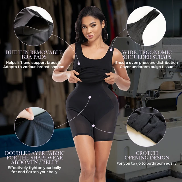 Women Built in Shapewear Maxi Dress Body Shaper Under Dress One Piece Tummy Control Knee Length Skirt Dresses Shapewear 3