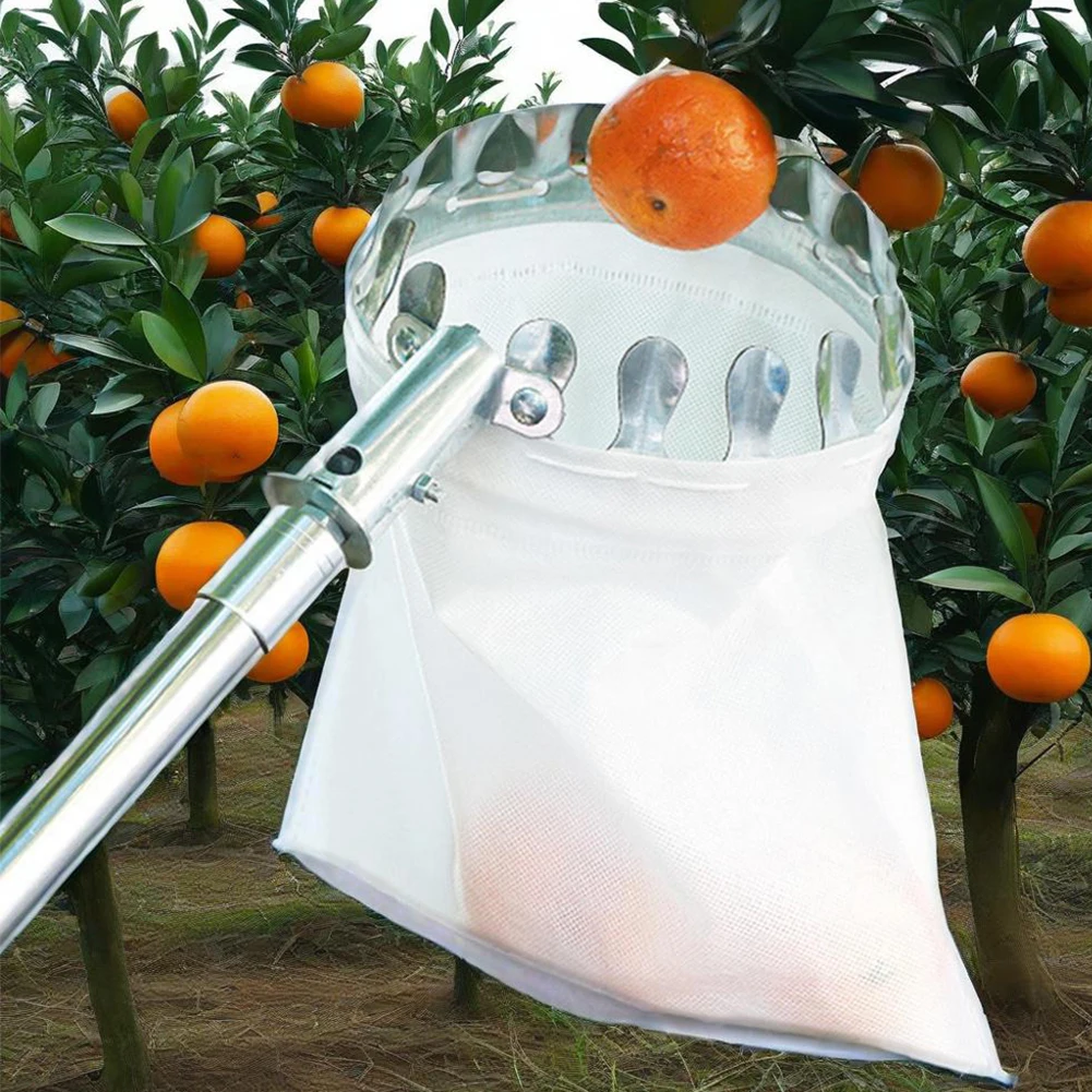 Stainless Steel Splicing Rod Fruit Picker Telescopic Pole High Tree Orchard Picking Tool Fruits Catcher Garden Tool