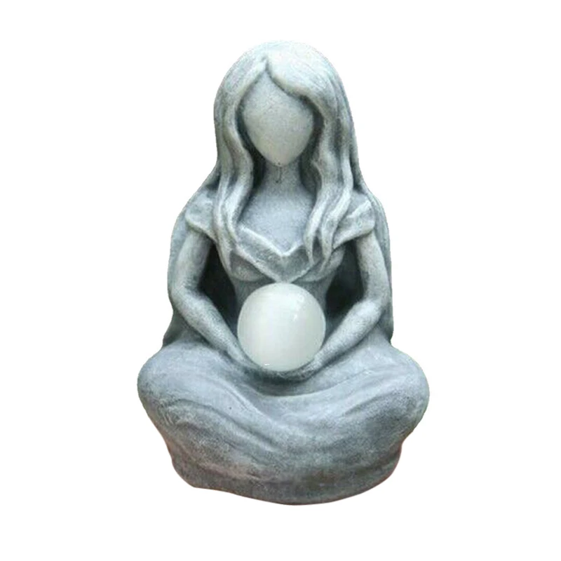 Moon Goddess Figurine – Resin Statue with Orb 5