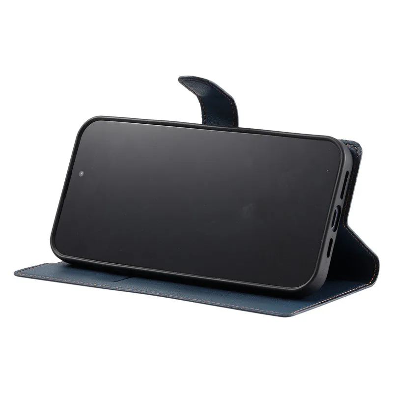 Leather Wallet Flip Cover Case with Magnetic Closure and Shockproof Protection