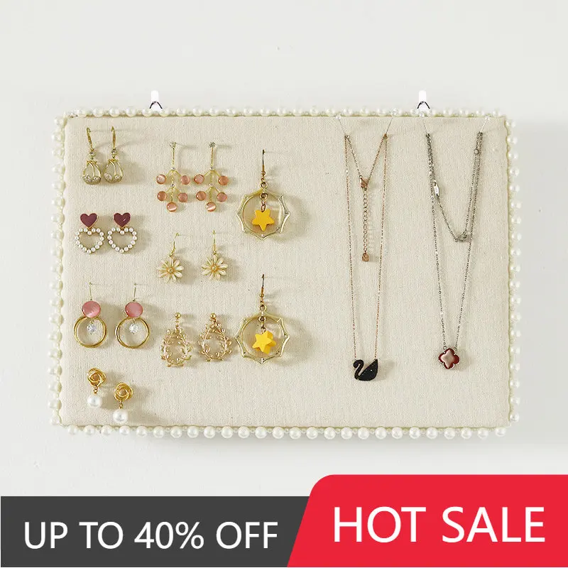 

Wall Hanging Necklace Bracelet Jewelry Props Earrings Display Stand Square Photo Frame Inlaid Beads Earrings Storage Board