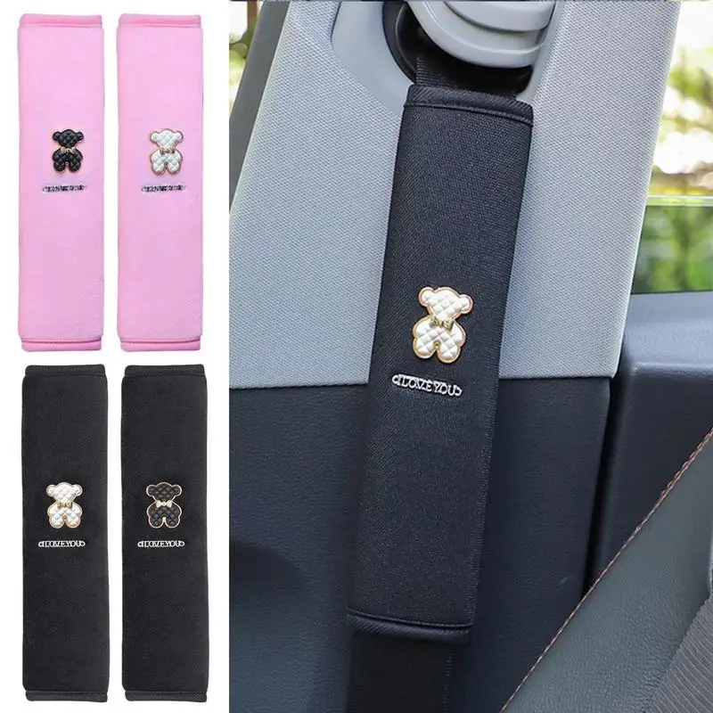 

Seat Belt Shoulder Pad Plush Seat Belt Cushion Cartoon Bear Strap Cover Auto Shoulder Strap Protector Pad Interior Accessories