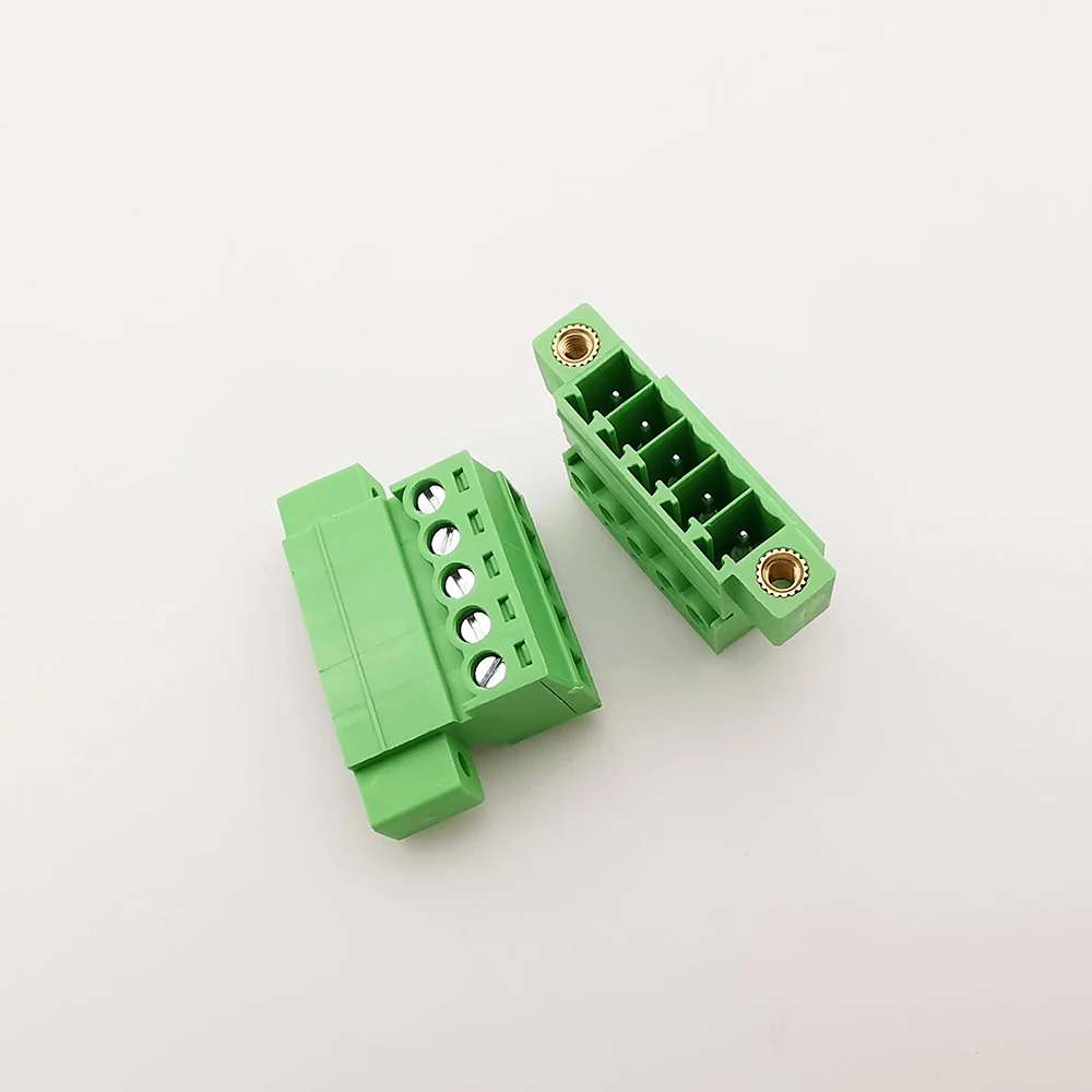 1Set 3,81mm 2/3/4/5/6/8/9/10/12Pin Steckbare PCB Schraube Terminal Block Stecker Wand Durch Schweißen Kostenloser Grün Terminal 15EDGWC – Detail 6