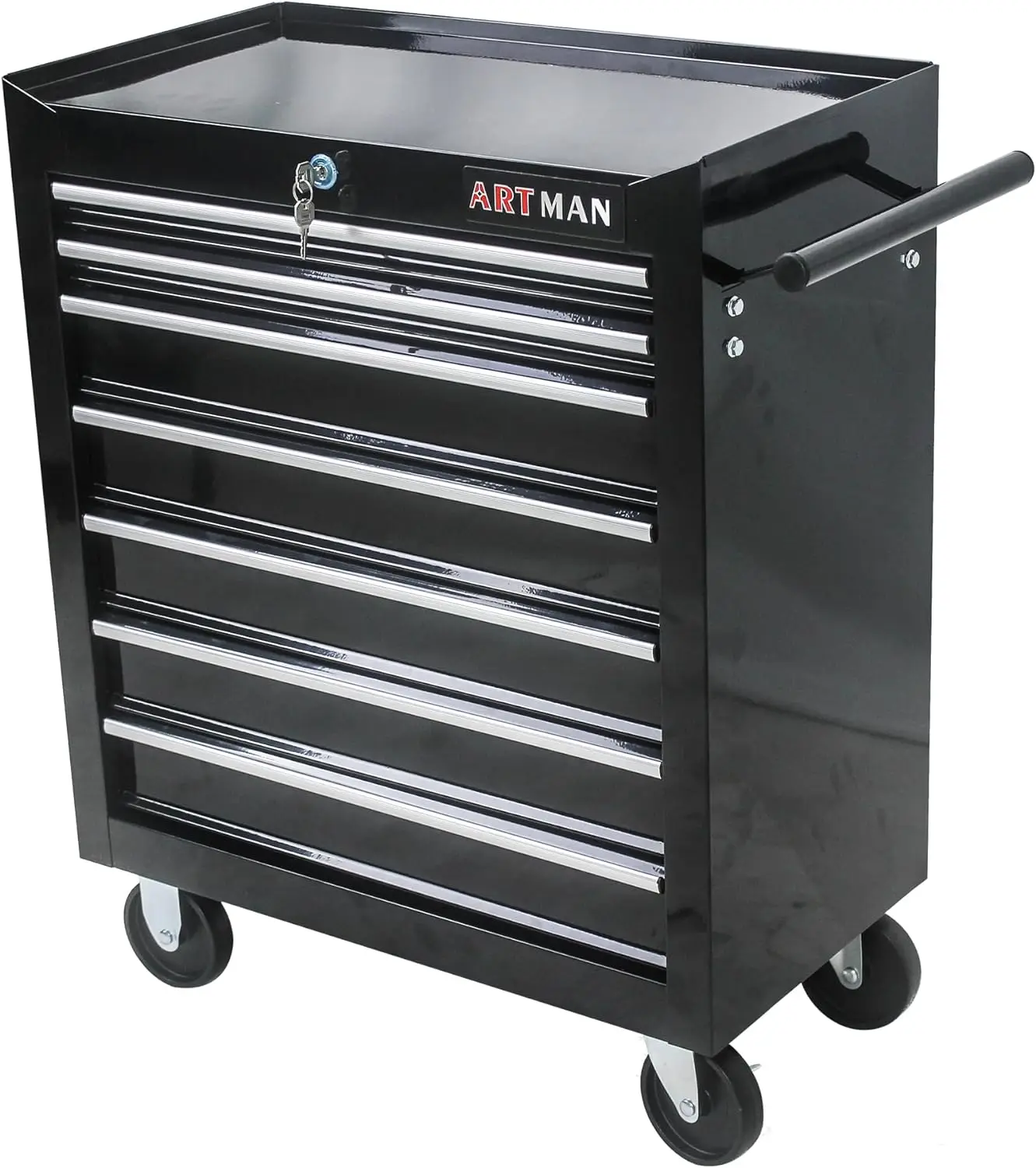 7-Drawer Rolling Tool Box, Tool Chest with Wheels and Locking System,High Capacity Tool Storage Cabinet Organizer (Black) 6