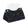 Colorful Cat Heads Facial Tissue Box Cover Rectangular 1908 Pink Green PU Leather Tissue Box Holder 1