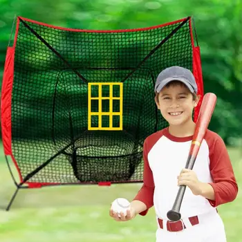 Baseball Softball Practice Net Portable Hitting Pitching Batting Training Net Baseball Backstop Net Portable Baseball Practice 5