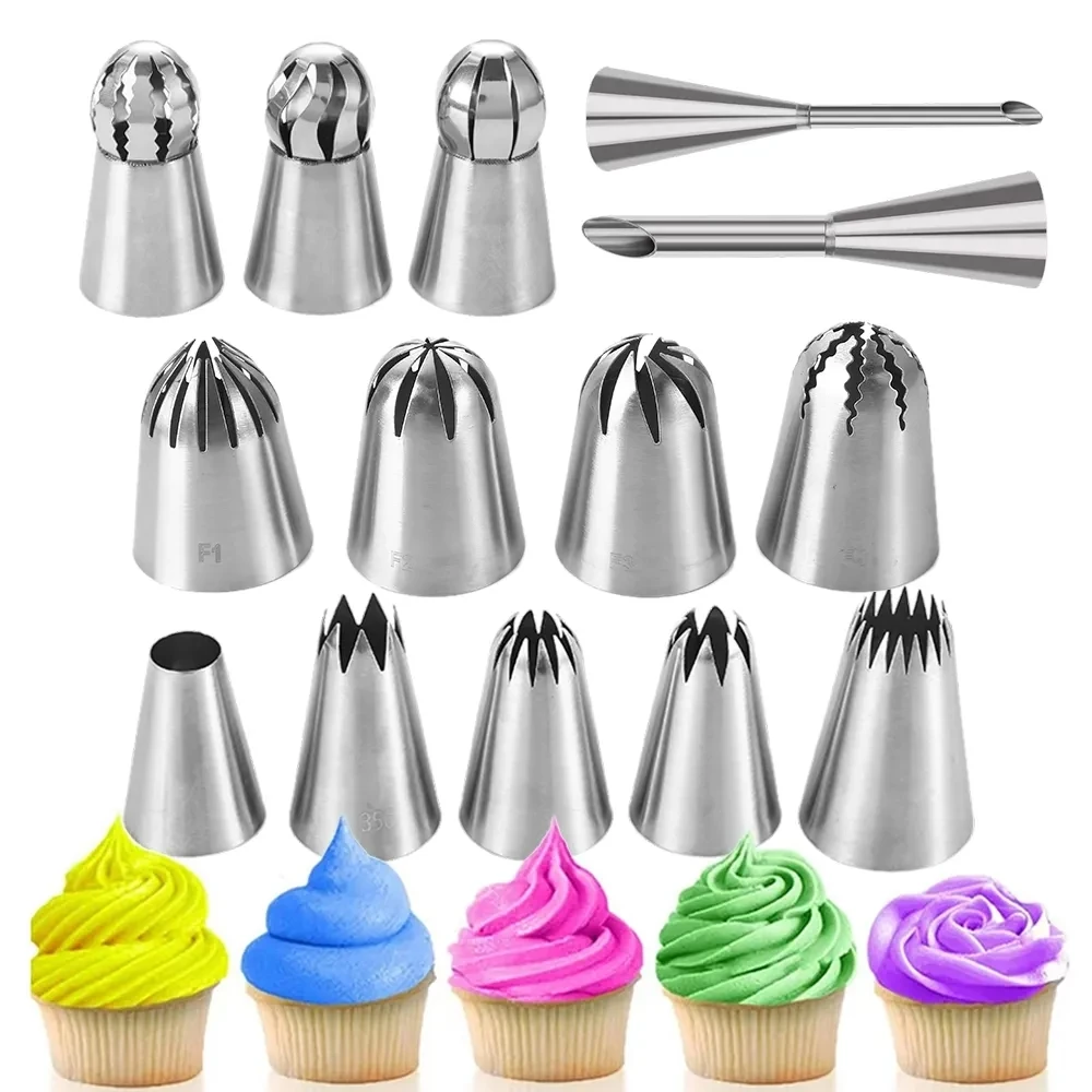 Russian Pastry Nozzles For Cream Icing Piping Nozzles Cake Decoration Tips Cake Nozzle Tips Confectionery Baking Tools For Cakes