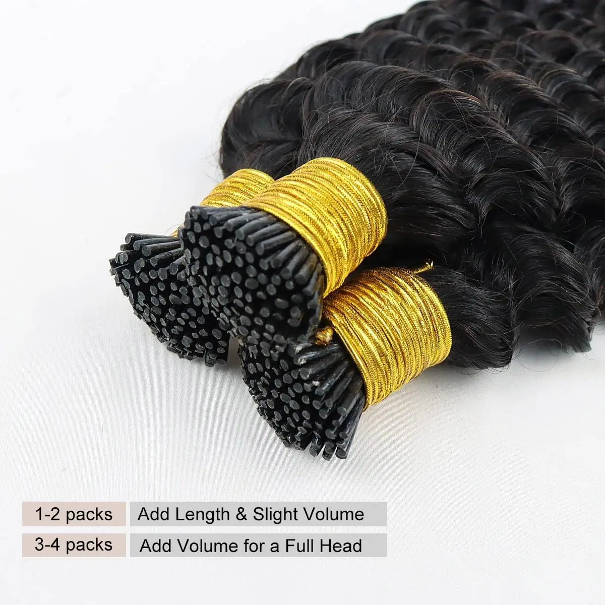 I Tip Hair Extensions Microlinks For Black Women Natural Deep Wave 100% Human Hair Brazilian Remy Human 50Pcs/Set 22 24Inch