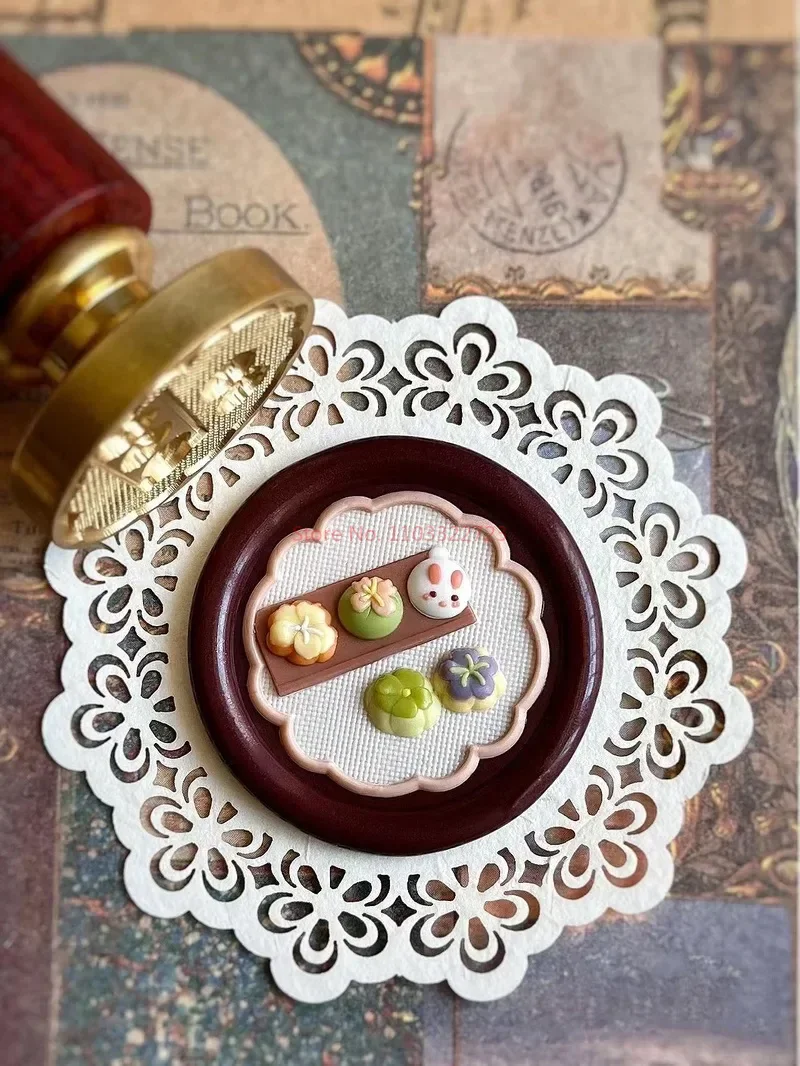 Diy Wax Seal Stamp Chapter Header Multi-layer Relief Yin-yang Engraving Students Cute Copperhead Hydrangea Invitation Card Seal