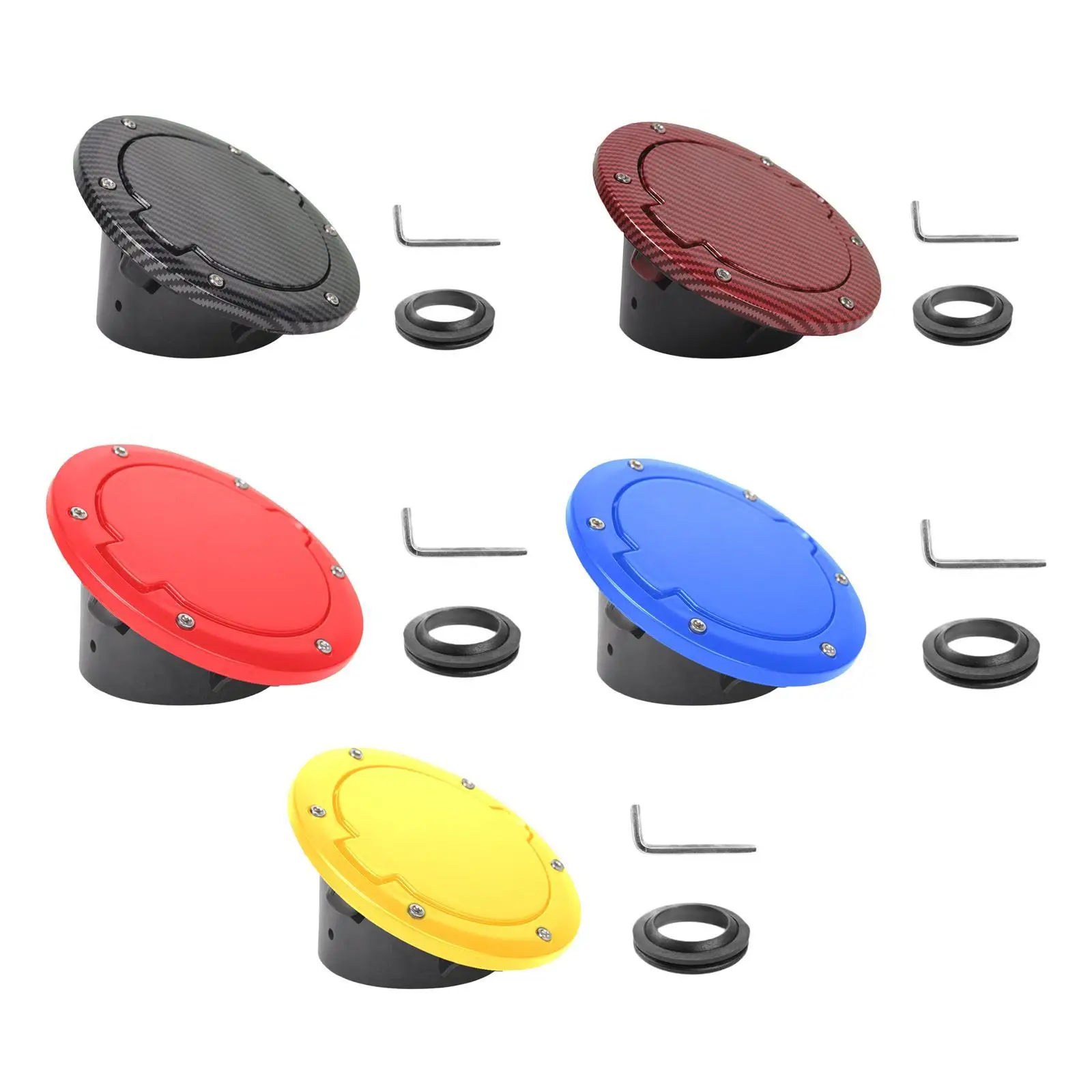 Gas Tank Cap Premium Fuel Filler Door Cover for Jeep Wrangler 2007-