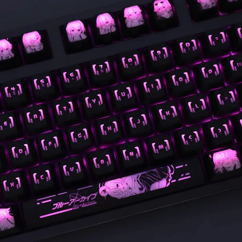 Teclado Retroiluminado Keycaps para Logitech G610 g Pro x Razer Blackwidow Huntsman Corsair K70 K100 Conjunto Arquivo Azul Hospital Takanasi - Imagem 5
