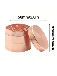 Premium 2 - Inch 4 - Layer Metal Herb and Spice Grinder (50mm - Rose Gold)
