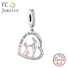 FC Jewelry Fit Original Charm Bracelet 925 Silver Dad And Daughter I Love You Bead For Making Women Birthday Father Day Berloque 5