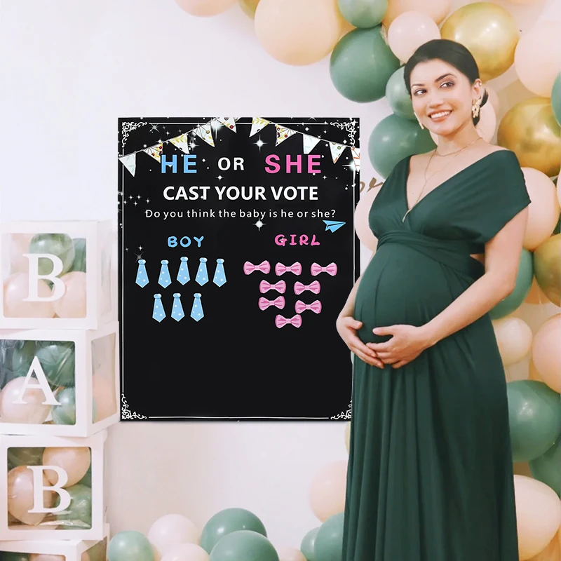 

Gender Reveal Voting Game Poster Guess Boy Or Girl Poster Board With Blue Pink Stickers Gender Reveal Baby Shower Decorations