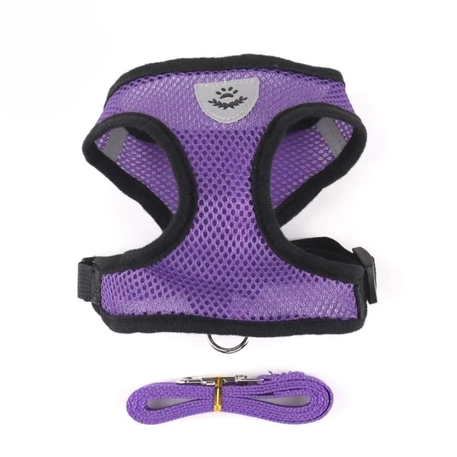 Cat Dog Harness with Lead Leash Adjustable Vest Polyester Mesh Breathable Harnesses Reflective sti for Small Dog Cat accessories 5