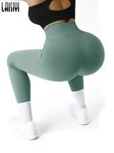 

Ribbed Leggings Women Skinny Push Up Seamless Leggings for Fitness Workout High Waist Tights Sport Booty Scrunch Gym Slim Pants