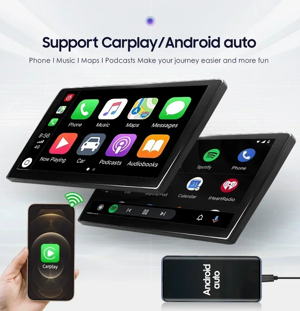 10.1 인치 Octa Carplay 자동차 스테레오 범용 2 Din 안드로이드 라디오 회전식 화면 멀티미디어 플레이어 비디오 Autoradio 오디오 RDS DSP