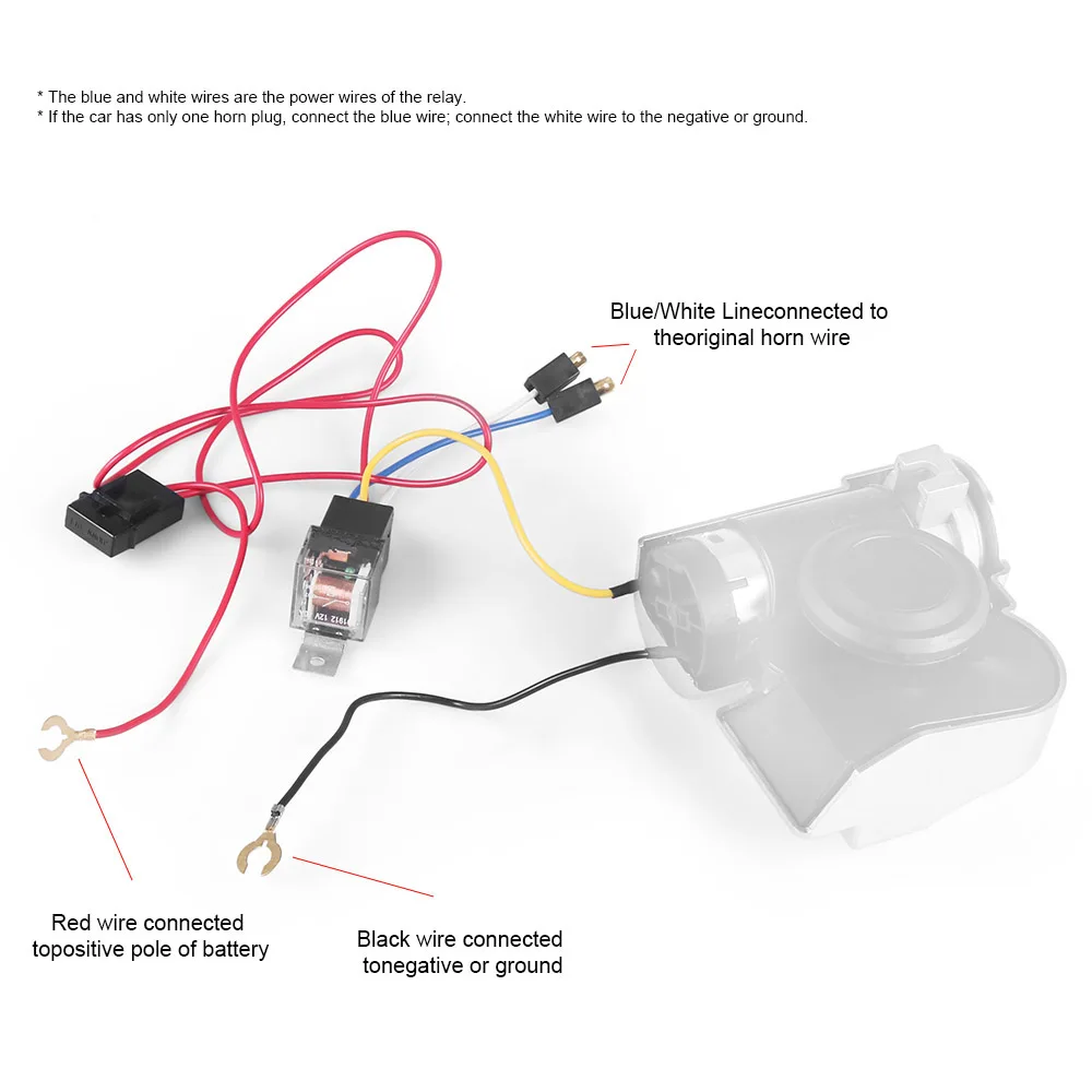 Car Air Horn 12V Wires & Relay Kit for Car Truck