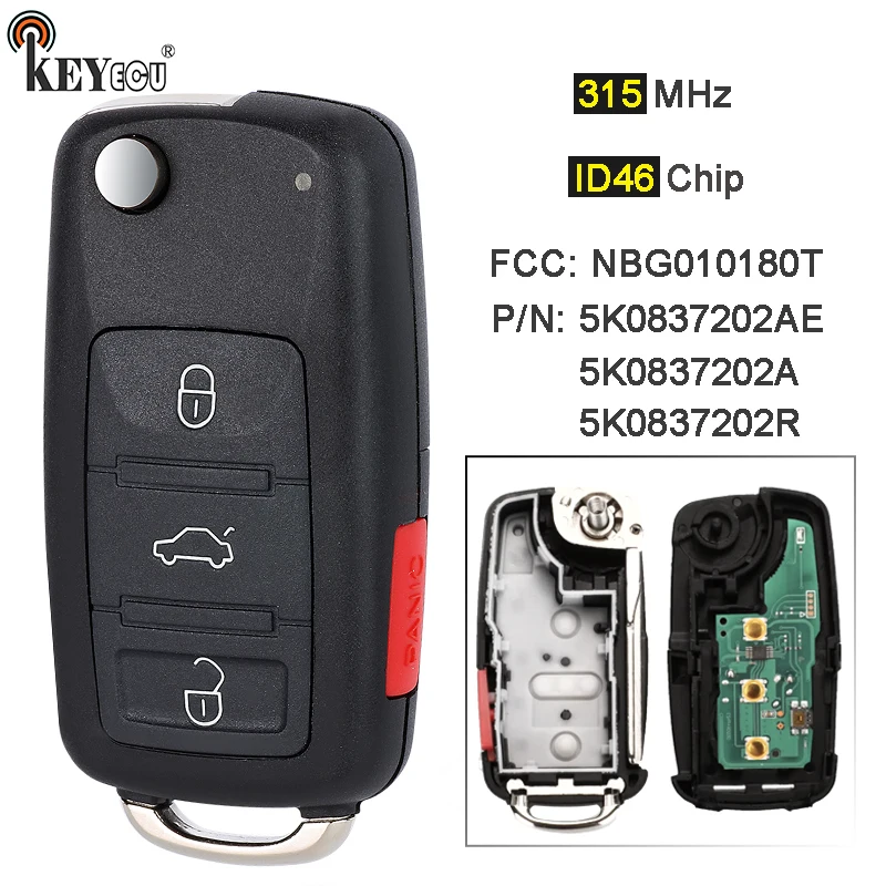 2016 Volkswagen VW Jetta Keyless Remote Control Key Fob NBG010180T