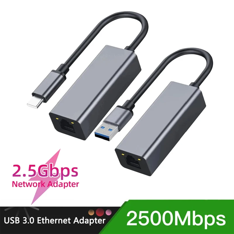 2500Mbps Usb C Type-C Ethernet A Rj45 2.5G Usb 3.0 Convertitore Adattatore Cablato Lan Network Hub Per Pc Laptop Xiaomi Mi Box Nintendo